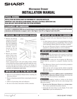 Microwave Drawer Installation Instructions for 24" and 30" Models