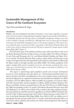 Sustainable Management of the Crown of the Continent Ecosystem