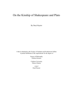 On the Kinship of Shakespeare and Plato