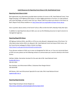 Useful Resources for Reporting Forest Abuse in Mt. Hood National