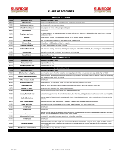 Chart Of Accounts - Sunridge Management