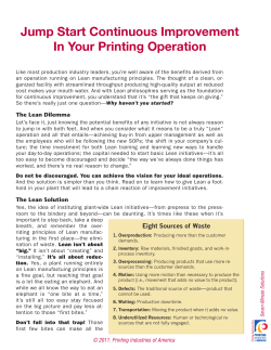 Jump Start Continuous Improvement In Your Printing Operation
