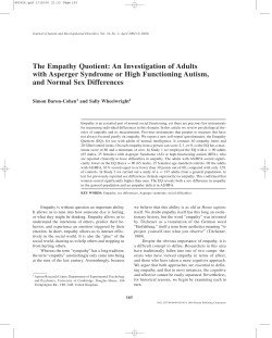 The Empathy Quotient: An Investigation of Adults with Asperger