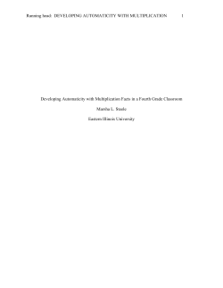 Developing Automaticity with Multiplication Facts