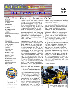 THE PONY EXPRESS - Red River Classic Mustang Club