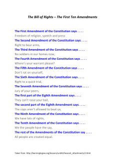 The Bill of Rights &ndash; The First Ten Amendments