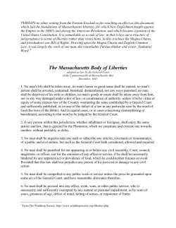The Massachusetts Body of Liberties
