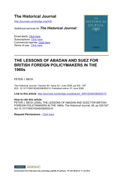 THE LESSONS OF ABADAN AND SUEZ FOR BRITISH FOREIGN