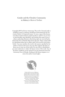 Gender and the Chivalric Community in Malory`s Morte d`Arthur