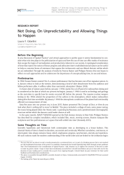 Not Doing. On Unpredictability and Allowing Things