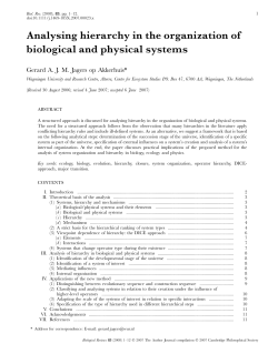 Analysing hierarchy in the organization of biological and