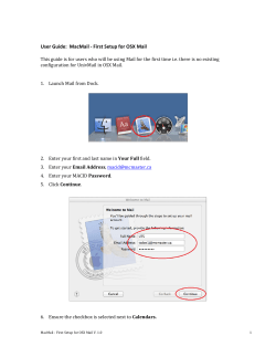 User Guide: MacMail - First Setup for OSX Mail