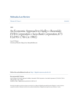 An Economic Approach to Hadley v. Baxendale: EVRA Corporation