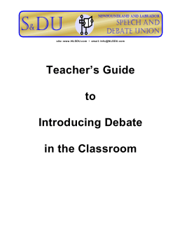 Teacher`s Guide to Introducing Debate in the Classroom