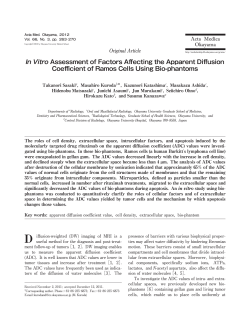 In Vitro Assessment of Factors Affecting the Apparent Diffusion