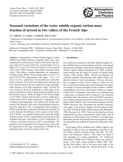 Seasonal variations of the water soluble organic carbon mass