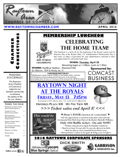 2016 Apr Newsletter - Raytown Chamber of Commerce