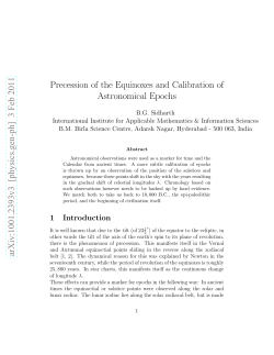 Precession of the Equinoxes and the Calibration of Astronomical