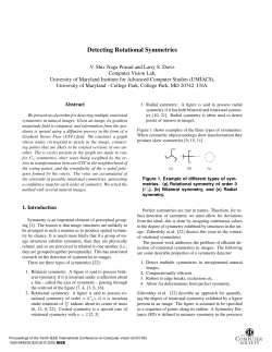 Detecting Rotational Symmetries By Prasad and Davis, ICCV 2005