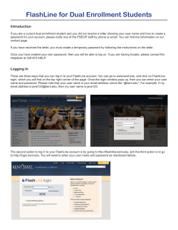 FlashLine for Dual Enrollment Students