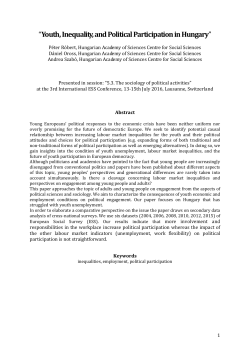 Youth, Inequality, and Political Participation in Hungary