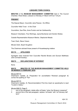 amended Museum Minutes 21 March 2016