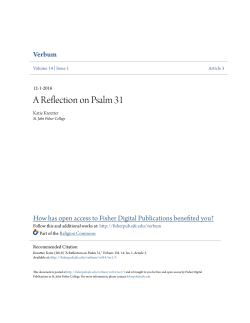 A Reflection on Psalm 31 - Fisher Digital Publications