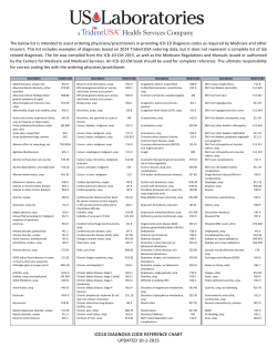 ICD10 DIAGNOSIS CODE REFERENCE CHART ICD10 - US-Labs