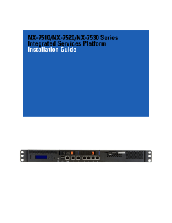 NX-7510/NX-7520/NX-7530 Series Integrated Services Platform