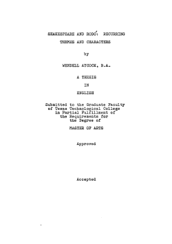SHAKESPEARE AND RODO``: RECURRING THEMES AND