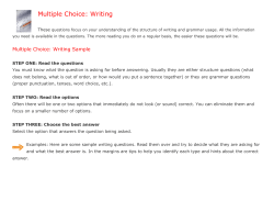 Multiple Choice: Writing