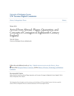 Arrival From Abroad: Plague, Quarantine, and Concepts of