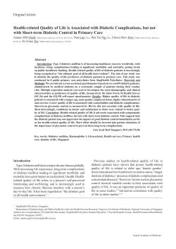 Health-related Quality of Life is Associated with Diabetic