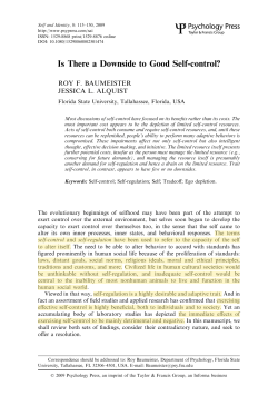 Is There a Downside to Good Self