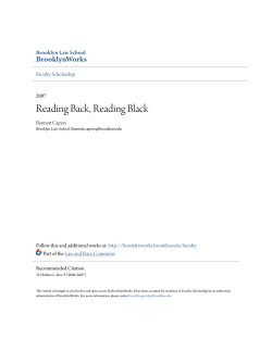 Reading Back, Reading Black - BrooklynWorks