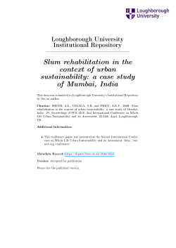 Slum rehabilitation in the context of urban sustainability a case study
