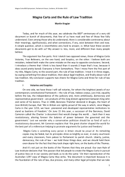 Magna Carta and the Rule of Law Tradition