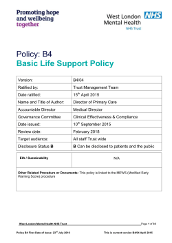 B4 Basic Life Support Policy - West London Mental Health Trust