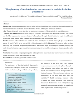 Morphometry of the distal radius &ndash; an osteometric study in