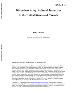 Distortions to Agricultural Incentives in the