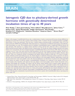 Iatrogenic CJD due to pituitary-derived growth