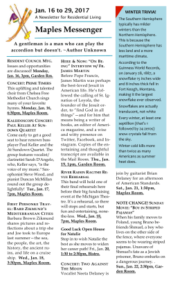 Maples Messenger - Silver Maples of Chelsea