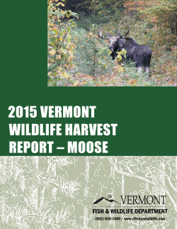 2015 vermont wildlife harvest report – moose