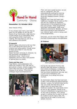 Newsletter 13, October 2016