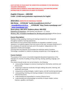 English I &ndash; 1001310 - St Lucie Public Schools