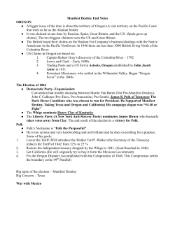 Manifest Destiny End notes