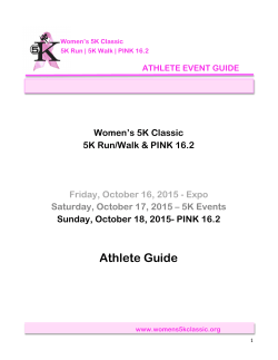 Athlete Guide - Women`s 5K Classic