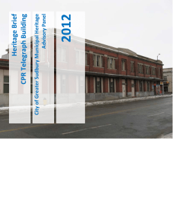 cpr telegraph building heritage brief - AgendasOnline
