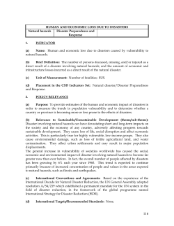 human and economic loss due to disasters
