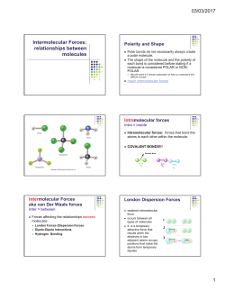 Intermolecular Forces